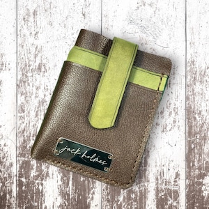 Cartera unisex de cuero genuino hecha a mano / Capacidad para más de 4 tarjetas / Bolsillo para efectivo