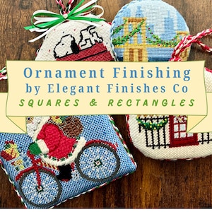 Needlepoint Ornament Finishing: Square & Rectangle, Hand-Stitched