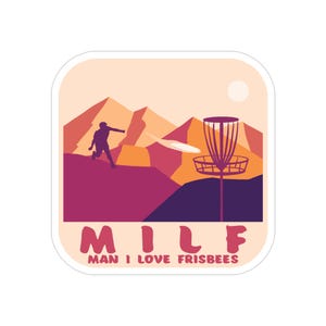 Grappige schijf golf MILF transparante buitensticker, gestanst, 1 st - frisbee minnaar cadeau, humoristische autosticker, unieke laptopsticker, hilarisch