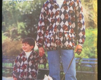 Butterick 6278 Father/Son (and dog) Fleece Jackets Sewing Pattern, Child XS-L,  Adult S-XL
