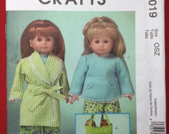 McCall’s M5019 Nighttime Doll Clothes & Accessories Sewing Pattern to fit 18 inch dolls