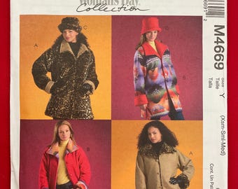McCall’s M4669 Misses/Misses Petite Reversible Fleece Jackets & Hats Sewing Pattern, Sizes 4-14