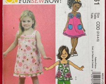 McCall’s M6061 Children’s/Girls’ Summer Clothing Sewing Pattern, Sizes 2-5 or 6-8