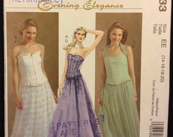McCall’s M4833 Misses Evening Top & Skirt Sewing Pattern, Sizes 14-20