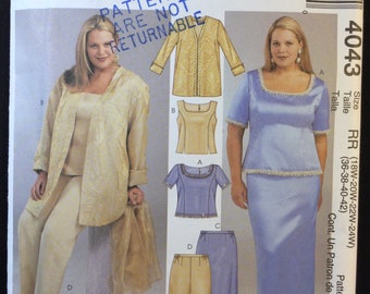 McCall’s 4043 Women’s/Women’s Petite Formal Wardrobe Sewing Pattern, Sizes (18W-24W) or (26W-32W)