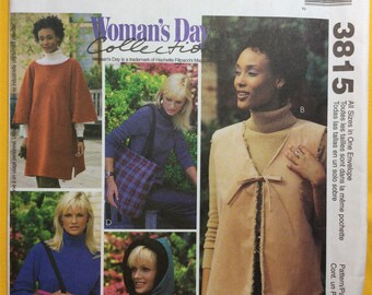 McCall’s 3815 Misses Poncho, Vest, Hood & Tote, Sizes 8-22
