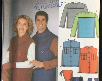 Simplicity 5267 Misses’, Men’s & Teens Vest, Knit Top, Hats and Mittens Sewing Pattern, Sizes XS-M or L-XL