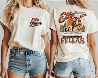 Ella' Fellas Comfort Colors Tshirt, Western Country Concert Graphic Tee, Cowboy Shirt