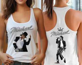 Michael Jackson Racerback, Vintage Pop Icon V-Neck, Retro Music Graphic
