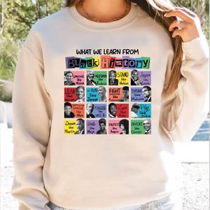 What We Learn From Black History Sweatshirt, Black History Month Hoodie, Black Famous Mans Shirt, Black And Proud Shirt,African American Tee