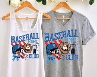 Baseball Mom Club V Neck, Coquette Bow Sports Racerback, Game Day Top