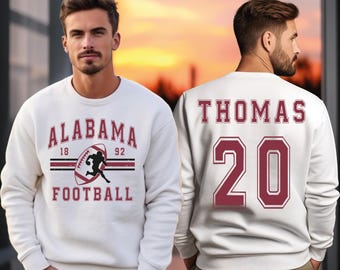 Custom Alabama Football Sweatshirt: Game Day Crewneck Hoodie, Personalization Soccer Gift,