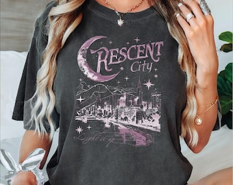 Comfort Colors Crescent City Shirt, Light It Up Shirt, Book Lover Gift, Earth and Blood, Bookish Shirt, Velaris Shirt