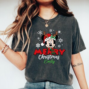 Custom Disney Family Christmas Shirt, Matching Christmas Tees, Personalized Disney Character Christmas Shirt, 2025 Mickey’s Very Merry Shirt