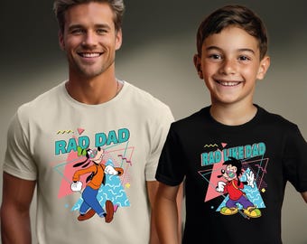Rad Dad - Rad Like Shirt, Cartoon Movie Tee, Daddy and Kid Matching TShirt