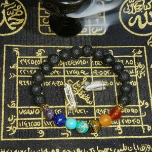 Talisman Amulet Ultimate 7 Chakra Lava Stone Bracelet Khodam Malaikat Ruhany Powerful Not Djinn - Full Protection Anti Magic Voodoo