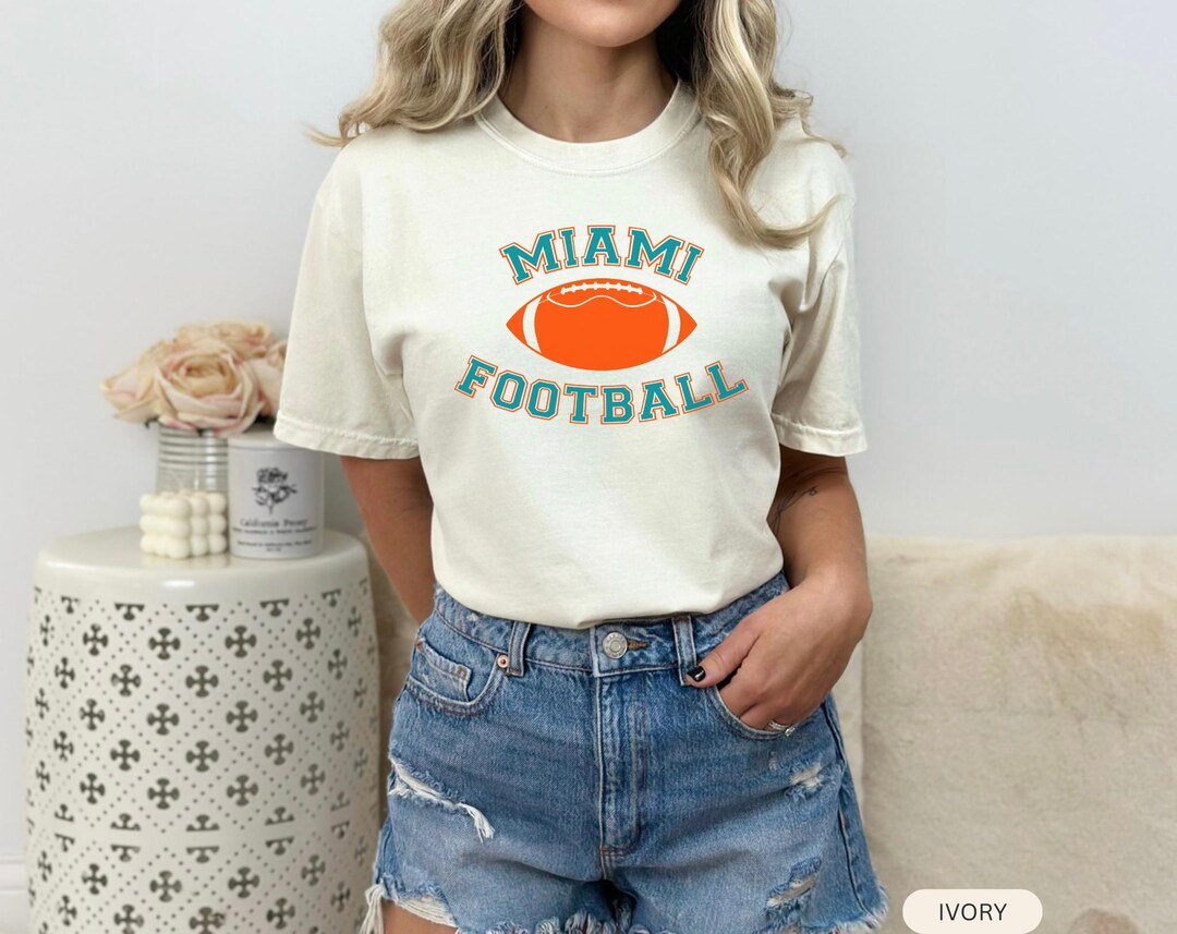 Miami Dolphins Football Shirt Comfort Colors Dolphins Football Crewneck ...