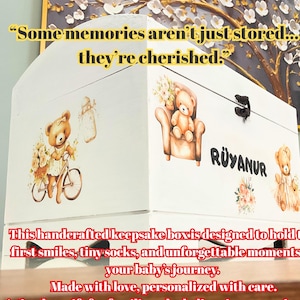 Personalized Baby Memory Box – Custom Name Keepsake Chest – Handmade MDF Storage Gift – Nursery Decor