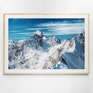 Fine Art Mountains photogrpahy | Majestic Mountain Peak Photography Print Decor | Snowy Alpine Landscape | Wall Art for Nature Lovers