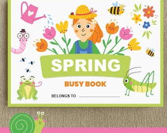 Spring Activity Book for Toddlers, Bugs Printable Busy Book, Preschool Learning Binder