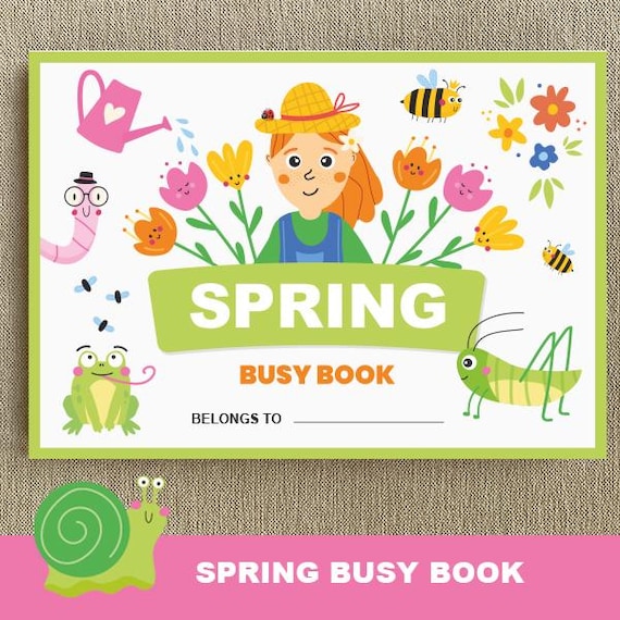 Spring Activity Book for Toddlers, Bugs Printable Busy Book, Preschool Learning Binder