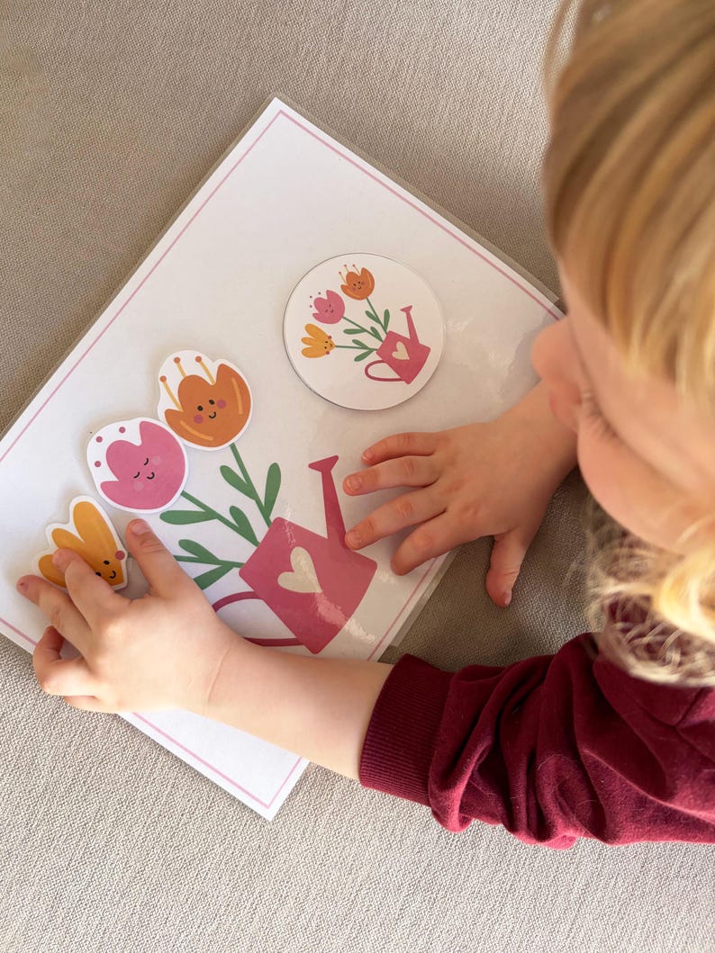 Frühlings-Tätigkeitsbuch für Kleinkinder, Bugs druckbares Buch, Vorschullernmappe Bild 5
