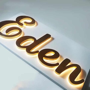 Sign, Storefront SignCustom Backlit Metal, 3D Business , Outdoor LED Sign, Personalized Logo Sign, Illuminated Metal Sign, Beauty Salon Sign