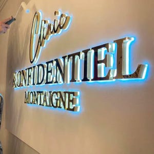 3D Sign, LED Sign, Beauty Salon Metal Sign Business Storefront Sign Custom Backlit Metal, Illuminated, Sign, Outdoor Personalized Logo Sign