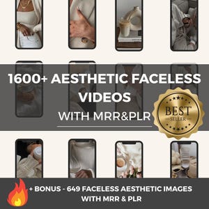 Faceless Aesthetic Videos 1600+ MRR PLR Bundle | Social Media Content | TikTok Instagram Reels