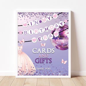 In My Birthday Era Editable Sign, Printable Friendship Bracelet Party Decor Digital Template, Purple Eras Theme Sign GBIMBE1CAGS8x10