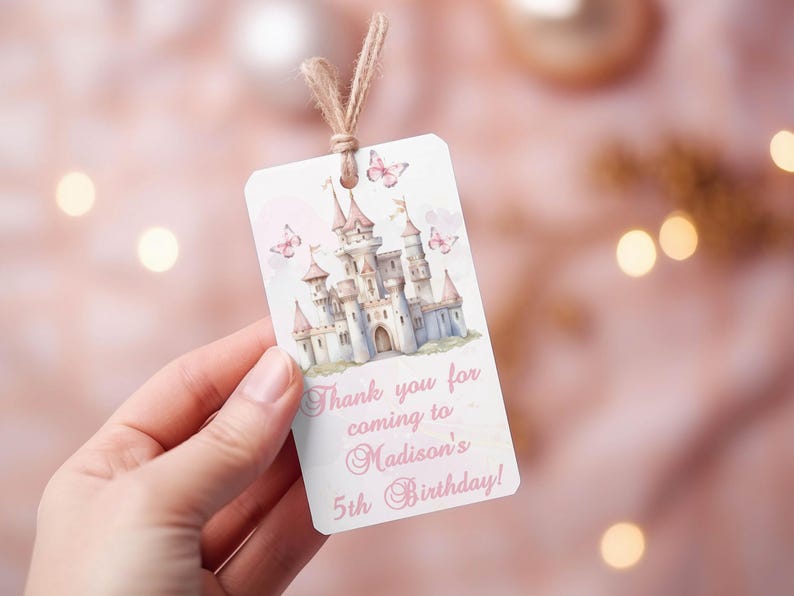 Vip Princess Tag Princess Favor Tag Editable Printable Girl Template Pink Gold Fairy ...