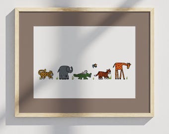 Animal Nursery Prints: Playroom Wall Art Set - Digital Download
