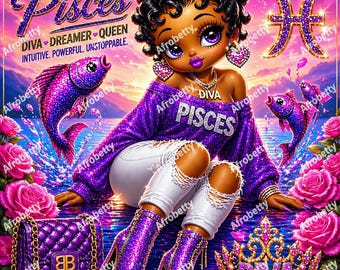 Betty Boop Pisces  Digital Files