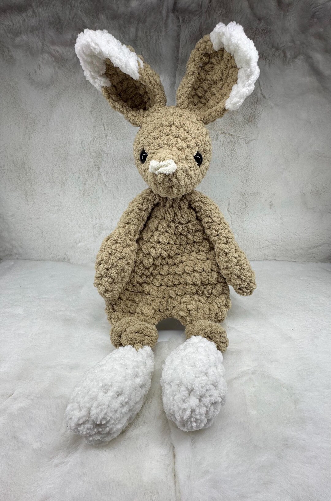 Handmade Chenille Rabbit Plush: Customizable Colors, Soft, Cuddly - Etsy