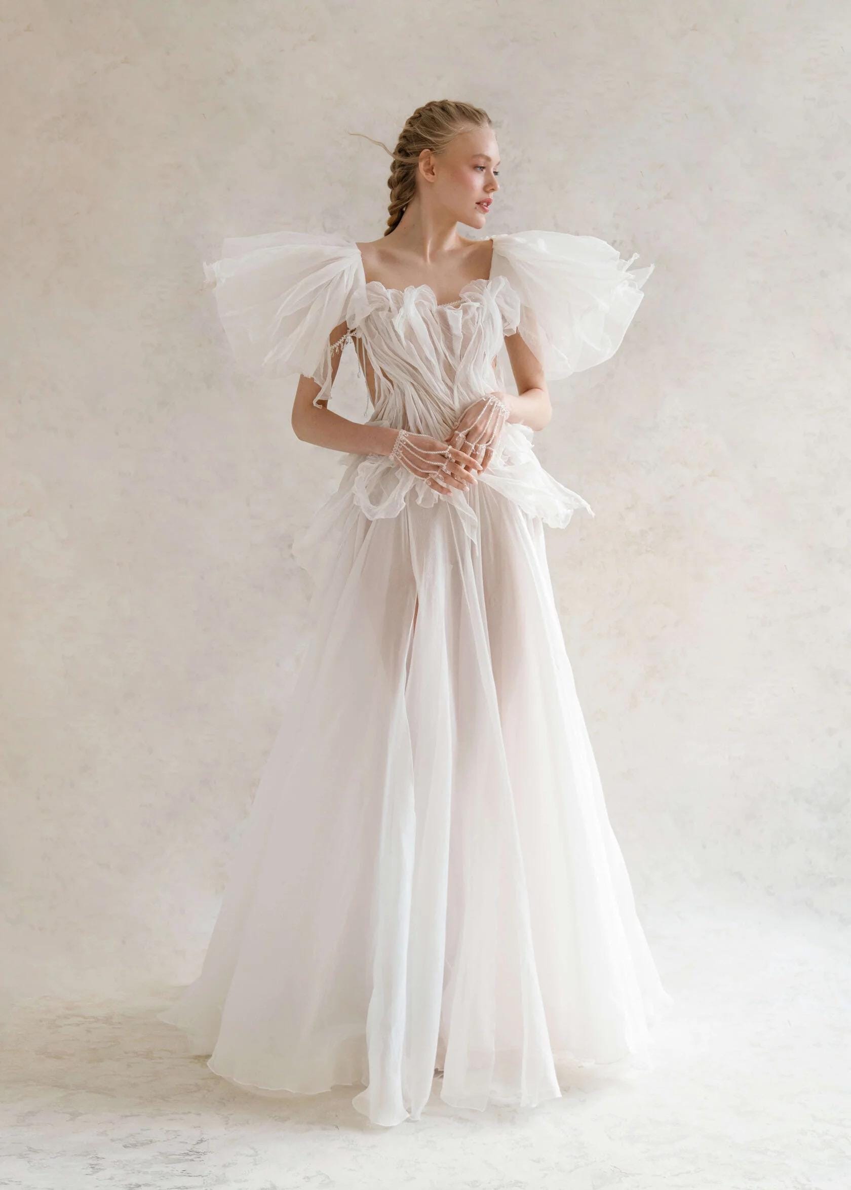 Ethereal Fairy Wedding Dress – Cottagecore Fantasy Gown, White Tulle ...