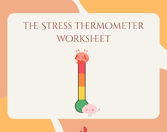 Hoja de trabajo del termómetro del estrés: terapia y estrategias de afrontamiento (PDF imprimible)