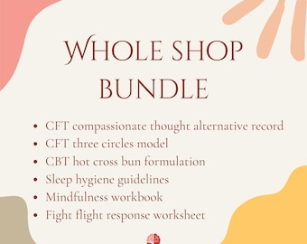 Hojas de trabajo de terapia: paquete completo (descarga digital en PDF)