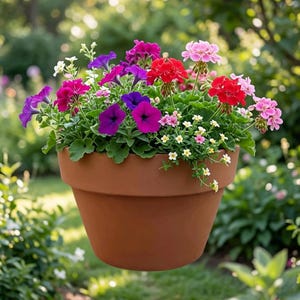 Terracotta Half Pot | Clay Planter in 21cm, 26cm, 31cm | Rustic Garden Pot | Indoor Outdoor | Drainage Hole | Handcrafted Clay Pot