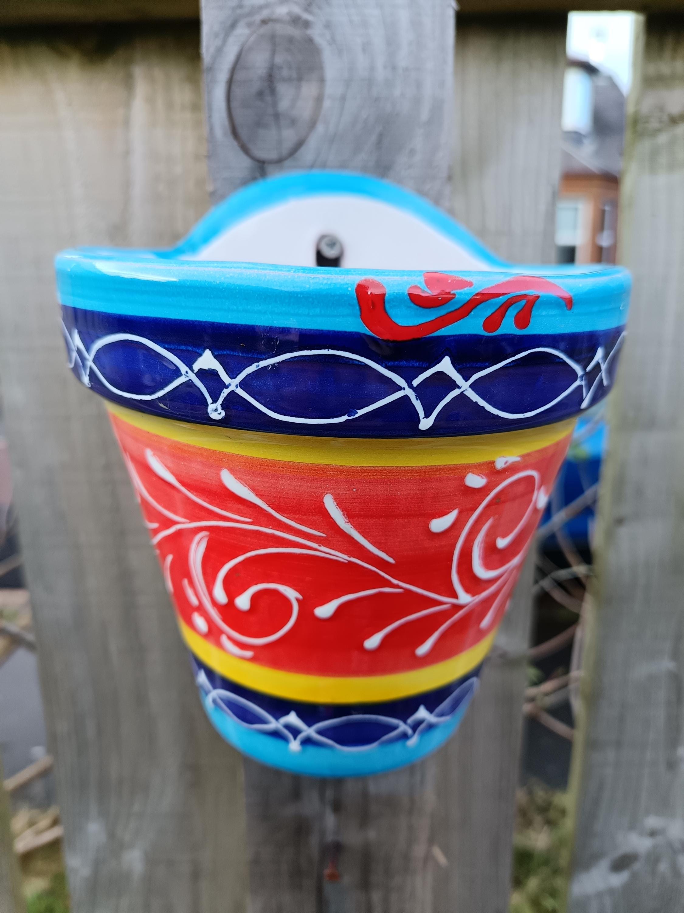 Spanish Wall Pot | Ceramic Wall Planter | Various Sizes Available |  Colorful Decorative Plant Holder | Handmade Garden Wall Decor - Etsy