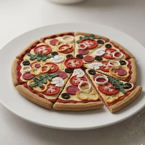 Pizza Crochet Pattern Amigurumi Food (PDF)