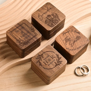 Custom Wooden Engagement Ring Box,Wedding Ring Box,Personalized Engraved Ring Box, Anniversary Gift, Gift For Her, Proposal Holder Bridal