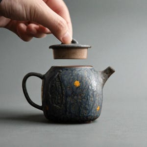 Rustic Ceramic Teapot, Vintage Style Tea Kettle, Housewarming Gift, Tea Lovers Gift, Kung Fu Tea Set Teaware, Kitchen Tea Kettle with Lid