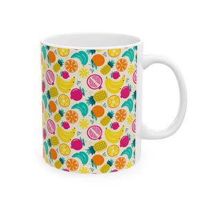 Vibrant Fruit Ceramic Mug, Perfect for Coffee Tea Lovers, cup, Colorful Kitchen Decor, Gift for Summer, Brighten Your Morning, Fun Citrus