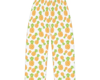 Pantalones de pijama para mujer con estampado de piñas / Pantalones de descanso con estampado de frutas tropicales