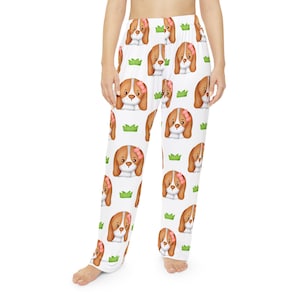 Beagle Dog Pajama Pants: Women&#39;s Cozy Polyester Lounge Sleepwear