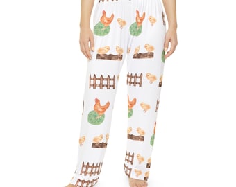 Chicken and Chicks Pattern Pajama Pants | Farm Animal Sleepwear