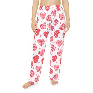 Heart Print Pajama Pants: Women&#39;s Cozy Lounge Bottoms