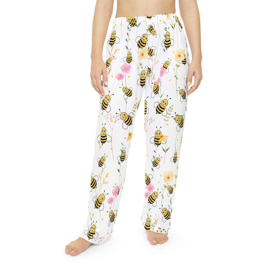 Floral Bee Pajama Pants: Women's Cozy Lounge Sleepwear - Etsy