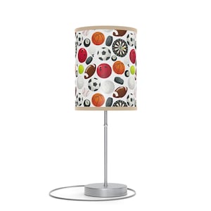 Sport Themed Table Lamp, gift for girl gift for boy Bedside Lamp, Sports Decor, Bedroom Lighting, Kids Room Lamp, Birthday Gift