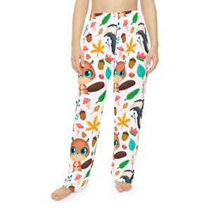 Woodland Creature Pajama Pants: Women&#39;s Comfy Animal Print Sleepwear